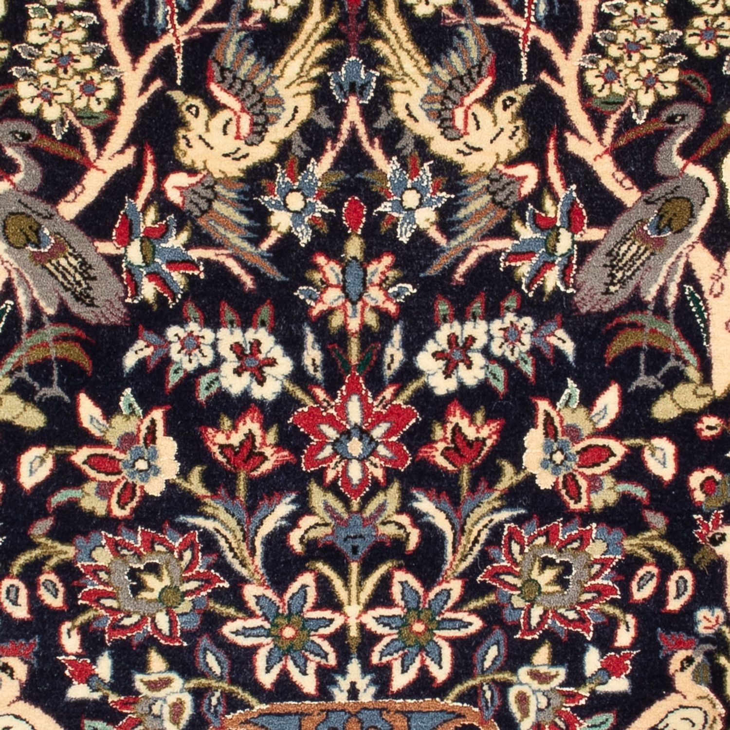 Persisk tæppe - Isfahan - Premium - 98 x 70 cm - mørkeblå