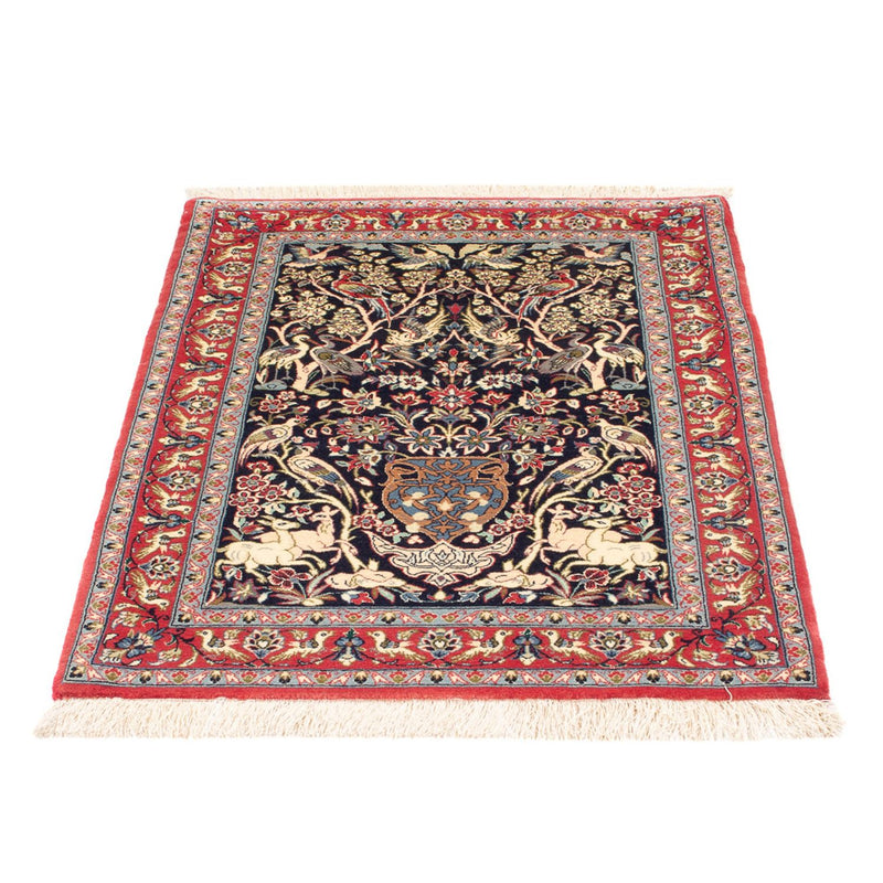Persisk tæppe - Isfahan - Premium - 98 x 70 cm - mørkeblå