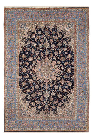 Persisk tæppe - Isfahan - Premium - 355 x 255 cm - mørkeblå