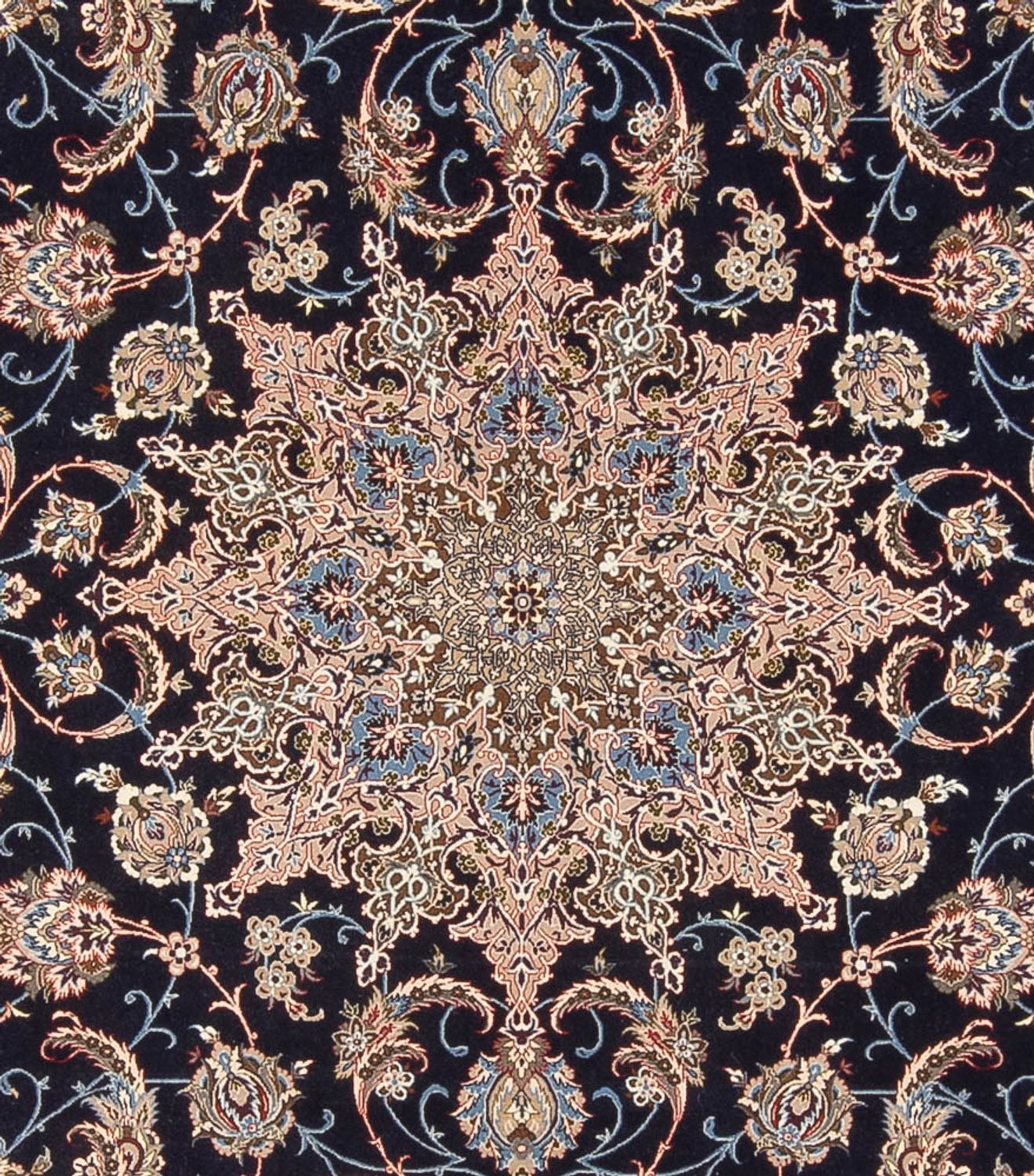 Persisk tæppe - Isfahan - Premium - 355 x 255 cm - mørkeblå