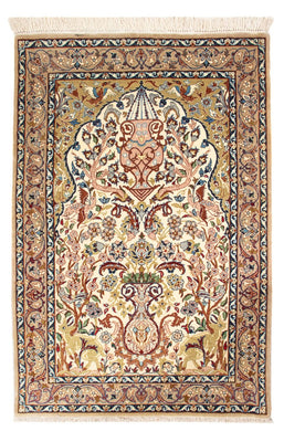 Persisk tæppe - Isfahan - Premium - 110 x 74 cm - creme