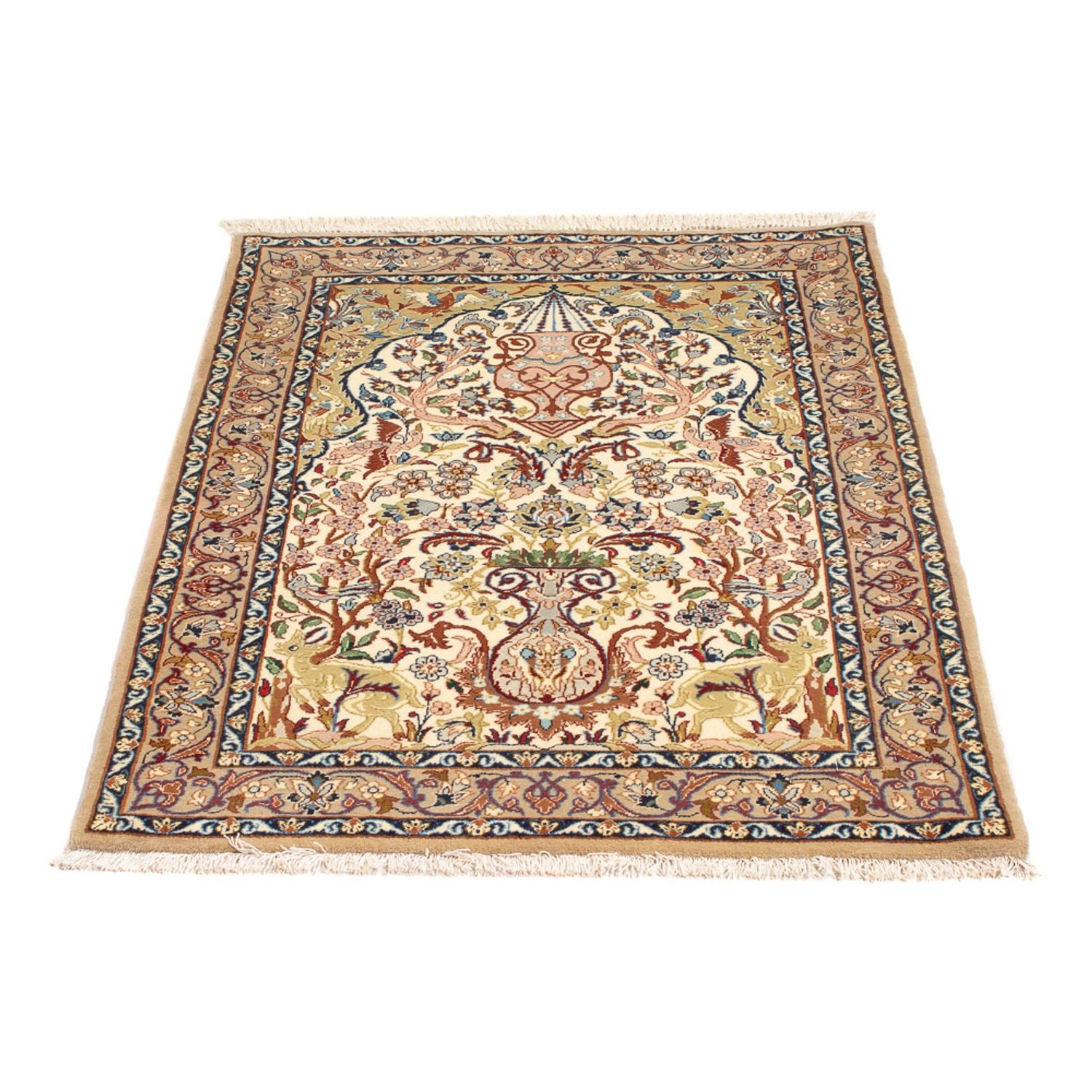 Persisk tæppe - Isfahan - Premium - 110 x 74 cm - creme