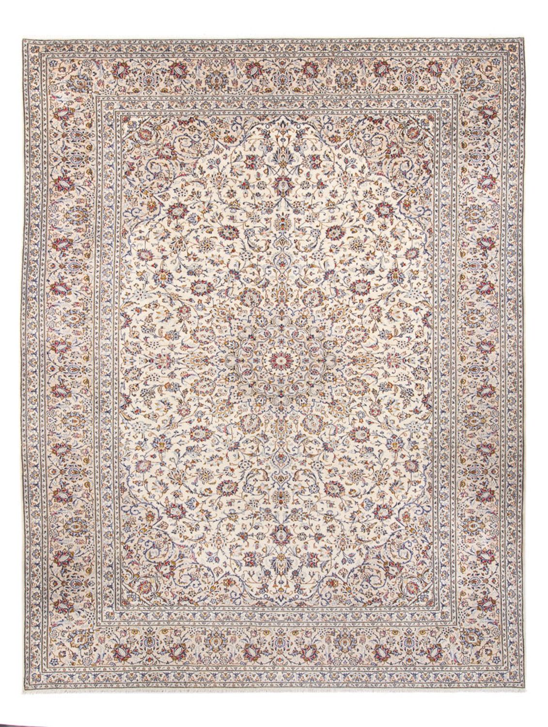 Persisk tæppe - Keshan - 400 x 300 cm - creme