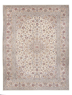 Persisk tæppe - Keshan - 400 x 300 cm - creme