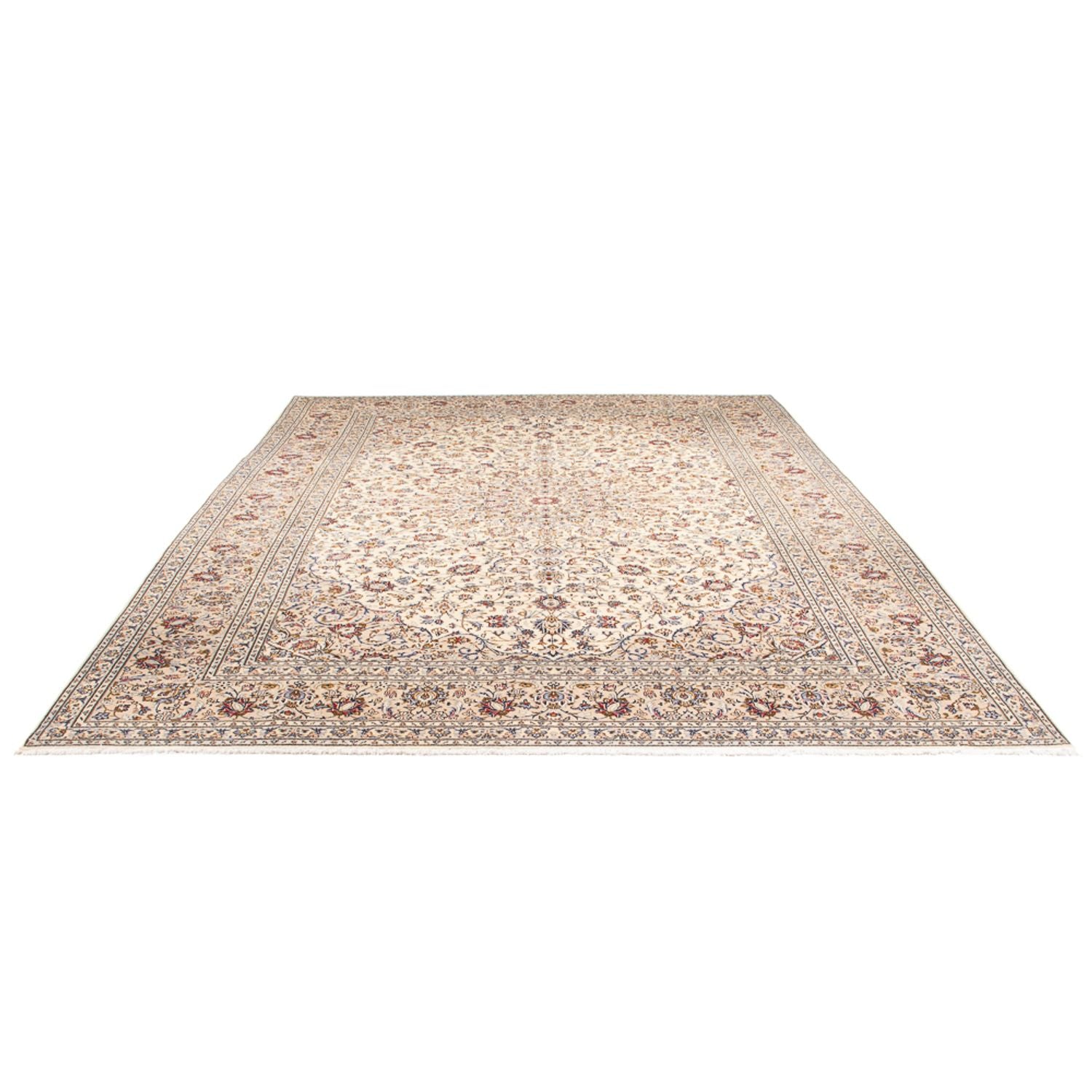 Persisk tæppe - Keshan - 400 x 300 cm - creme