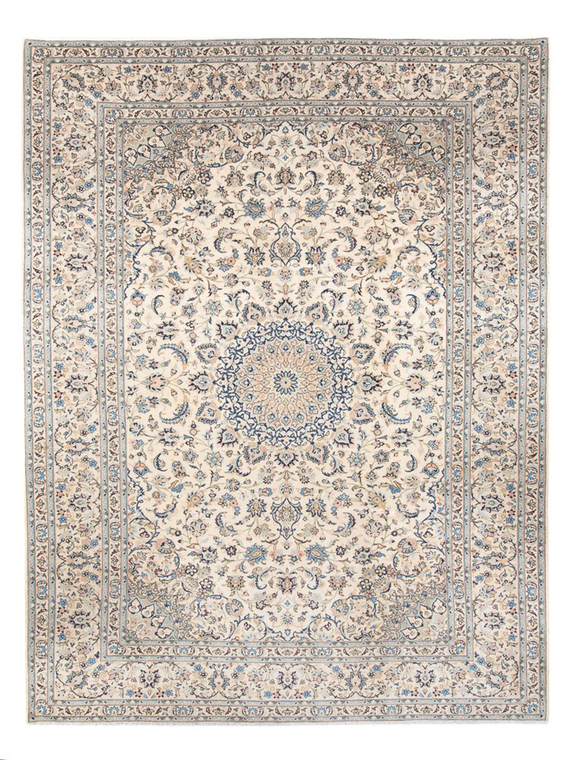 Persisk tæppe - Keshan - 398 x 292 cm - creme
