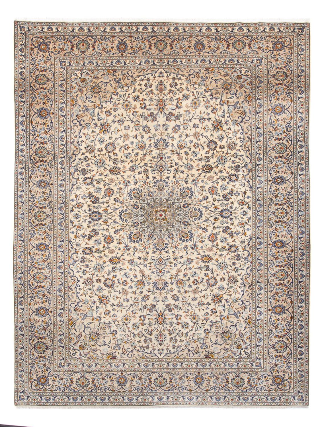 Persisk tæppe - Keshan - 414 x 293 cm - creme