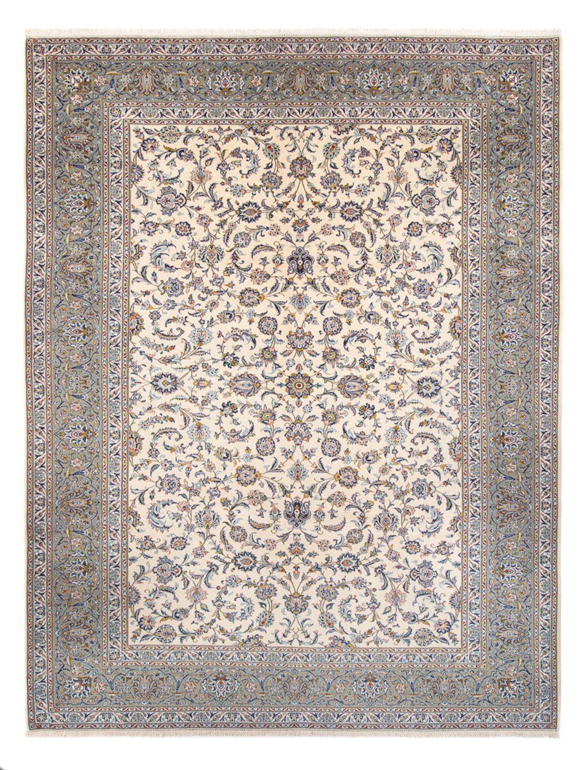 Persisk tæppe - Keshan - 418 x 307 cm - creme