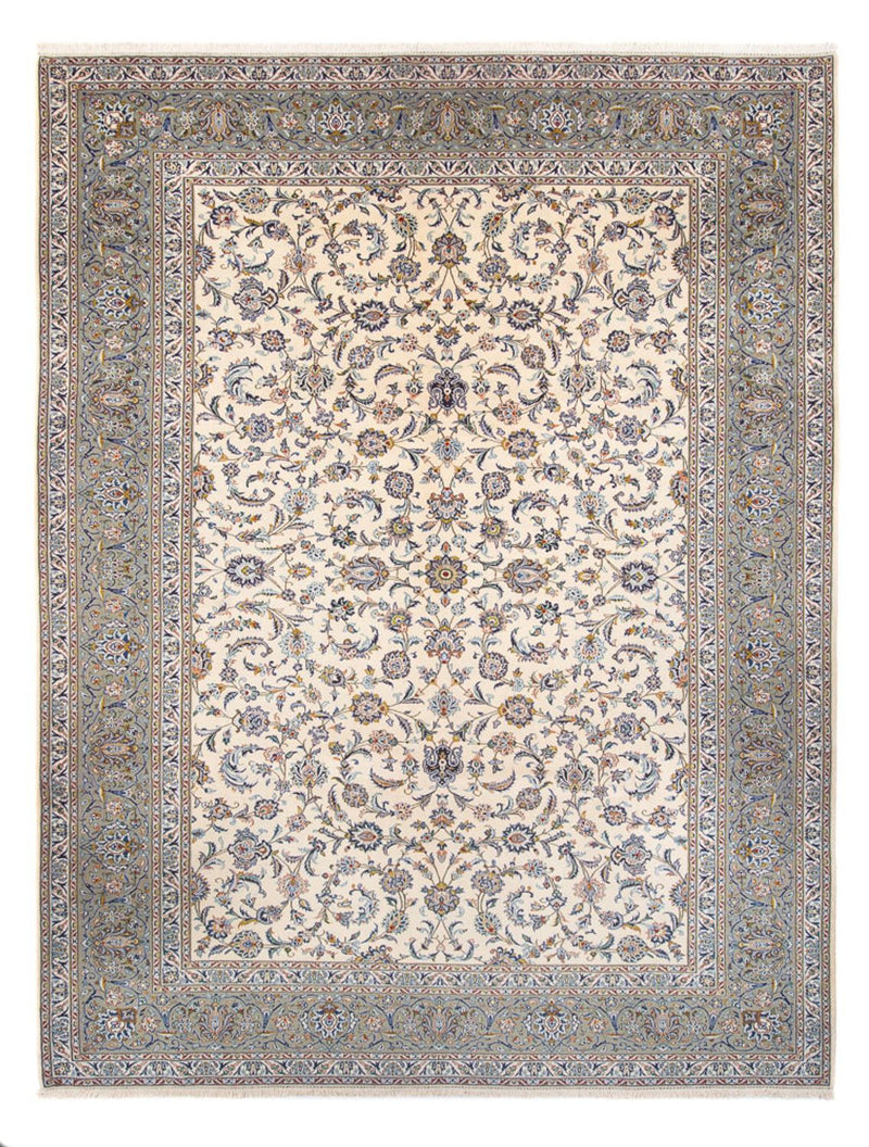Persisk tæppe - Keshan - 418 x 307 cm - creme