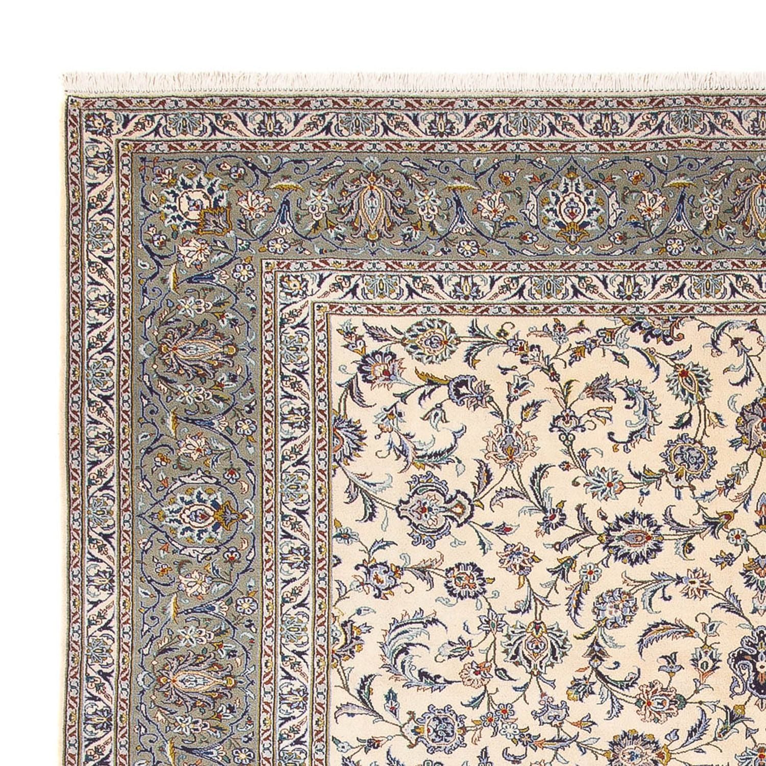 Persisk tæppe - Keshan - 418 x 307 cm - creme