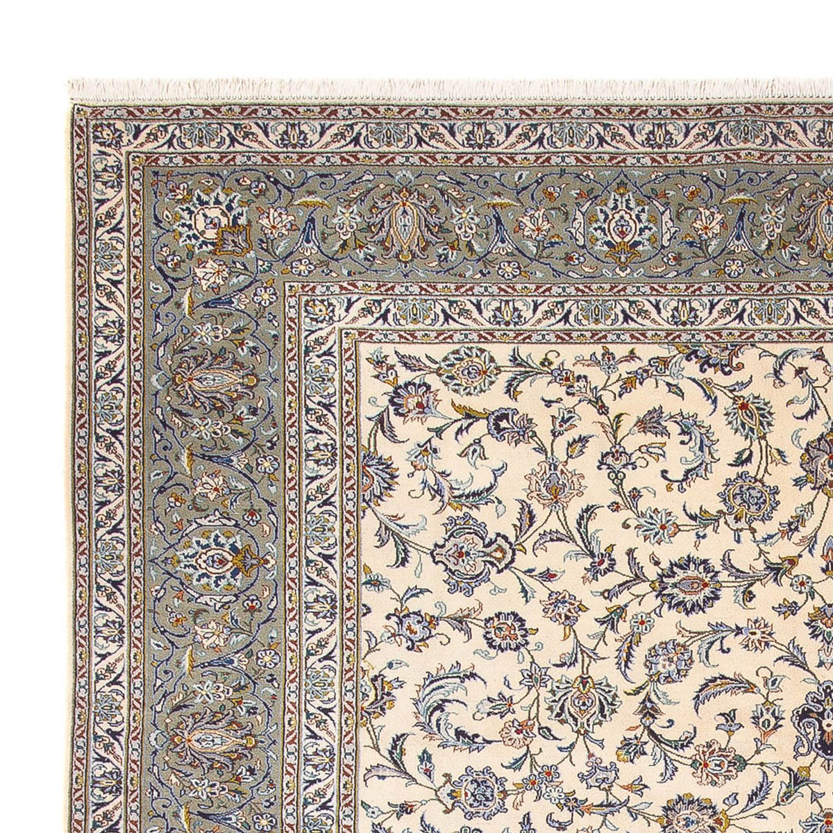 Persisk tæppe - Keshan - 418 x 307 cm - creme
