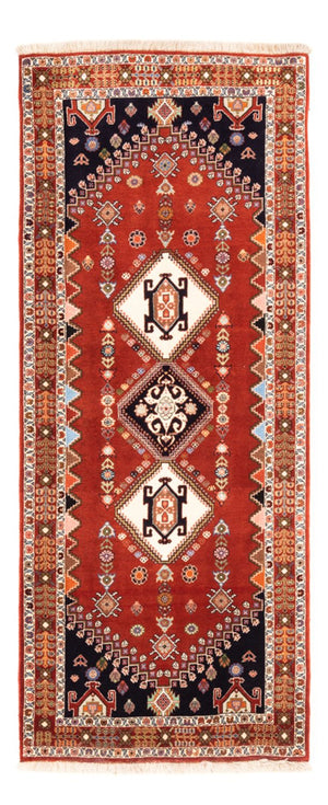 Løber Gabbeh-tæppe - Kashkuli Persisk - 213 x 85 cm - rød