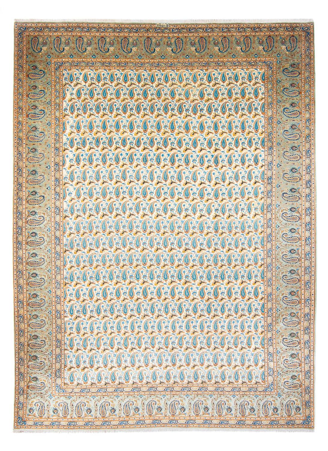 Persisk tæppe - Keshan - 350 x 270 cm - lysegrøn
