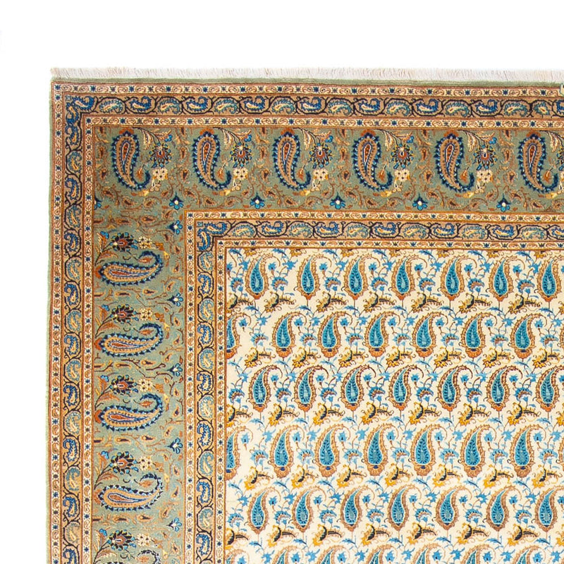 Persisk tæppe - Keshan - 350 x 270 cm - lysegrøn