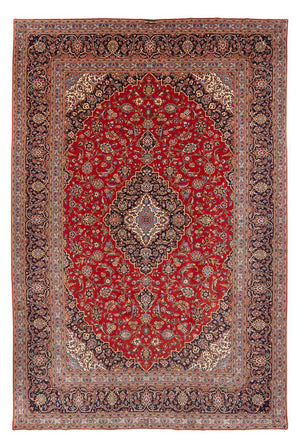 Persisk tæppe - Keshan - 336 x 234 cm - rød