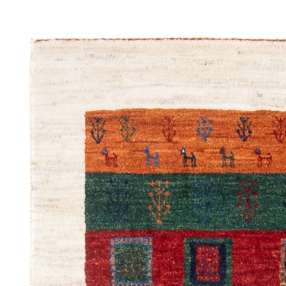 Gabbeh Tæppe - Loribaft Persisk - 129 x 83 cm - flerfarvet