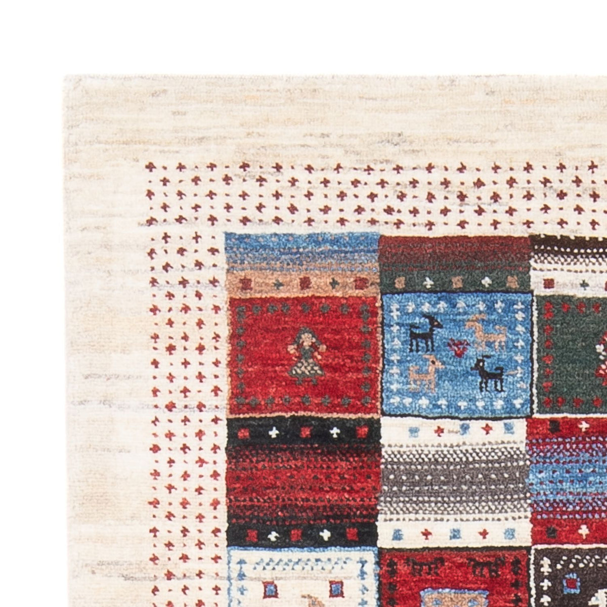 Gabbeh Tæppe - Loribaft Persisk - 128 x 82 cm - flerfarvet