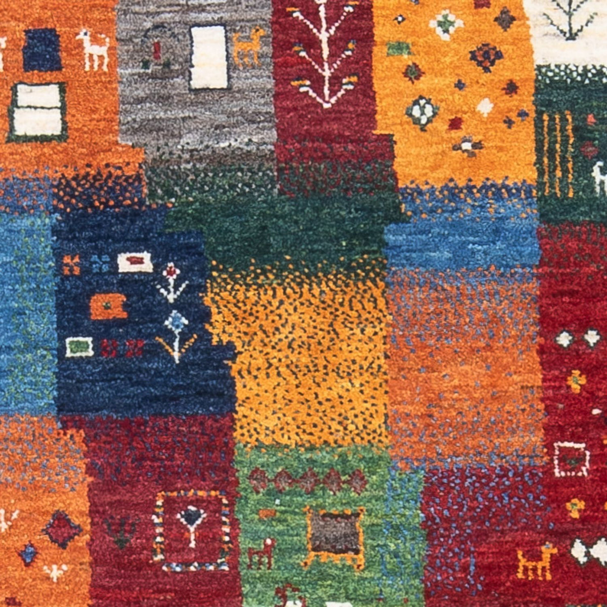 Gabbeh Tæppe - Loribaft Persisk - 129 x 86 cm - flerfarvet