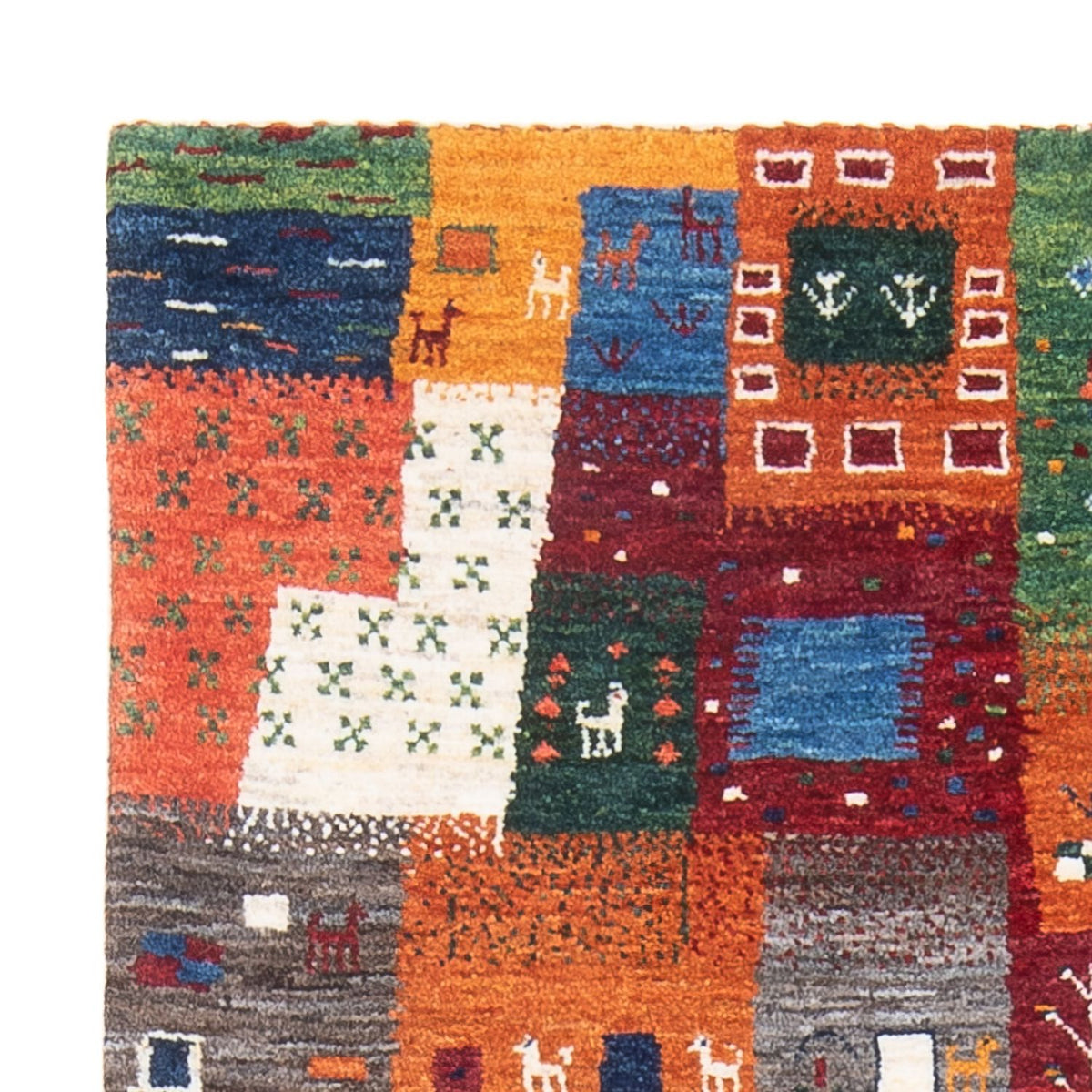 Gabbeh Tæppe - Loribaft Persisk - 129 x 86 cm - flerfarvet