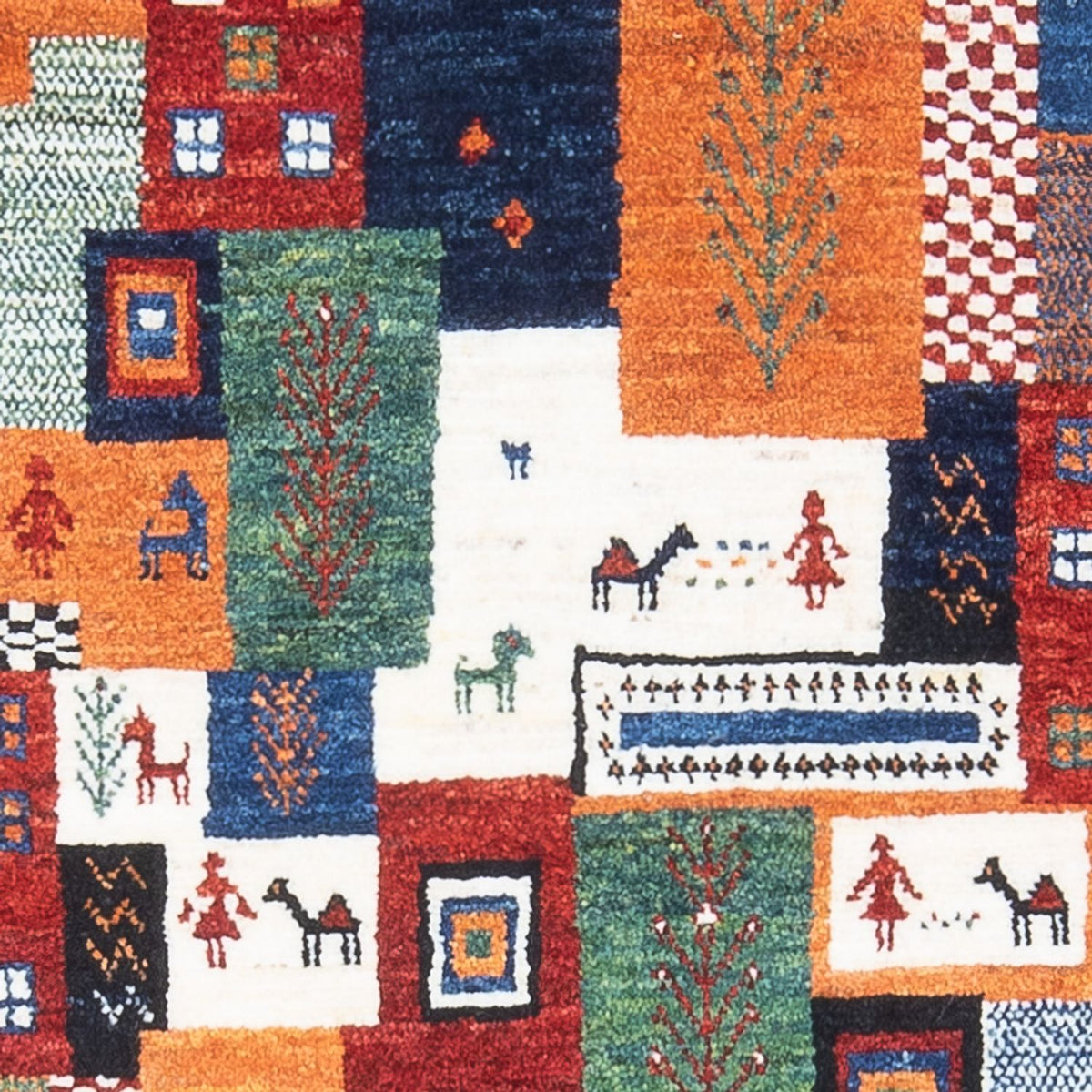 Gabbeh Tæppe - Loribaft Persisk - 126 x 83 cm - flerfarvet