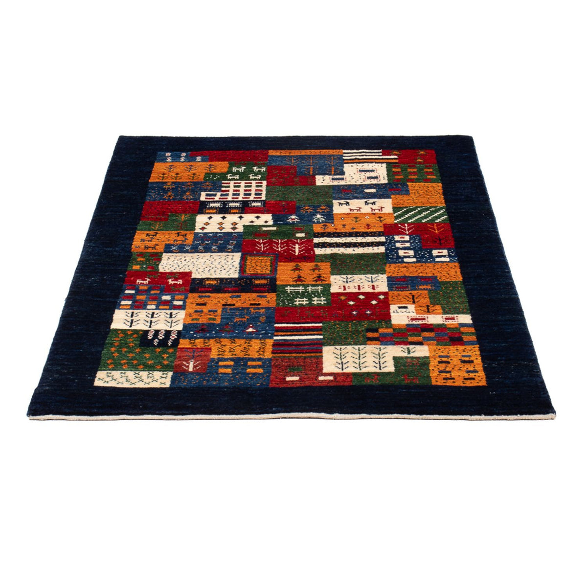 Gabbeh Tæppe - Loribaft Persisk - 129 x 83 cm - flerfarvet