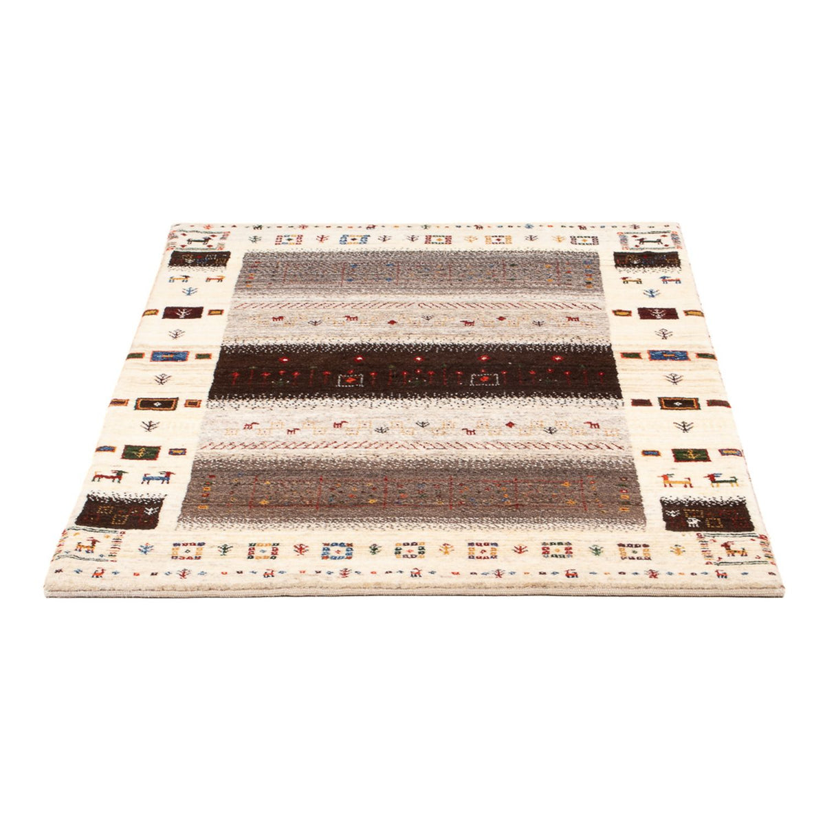 Gabbeh Tæppe - Loribaft Persisk - 126 x 84 cm - flerfarvet