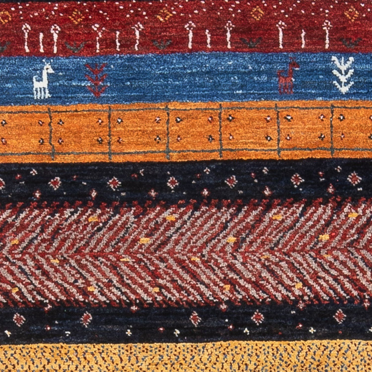 Gabbeh Tæppe - Loribaft Persisk - 135 x 87 cm - flerfarvet