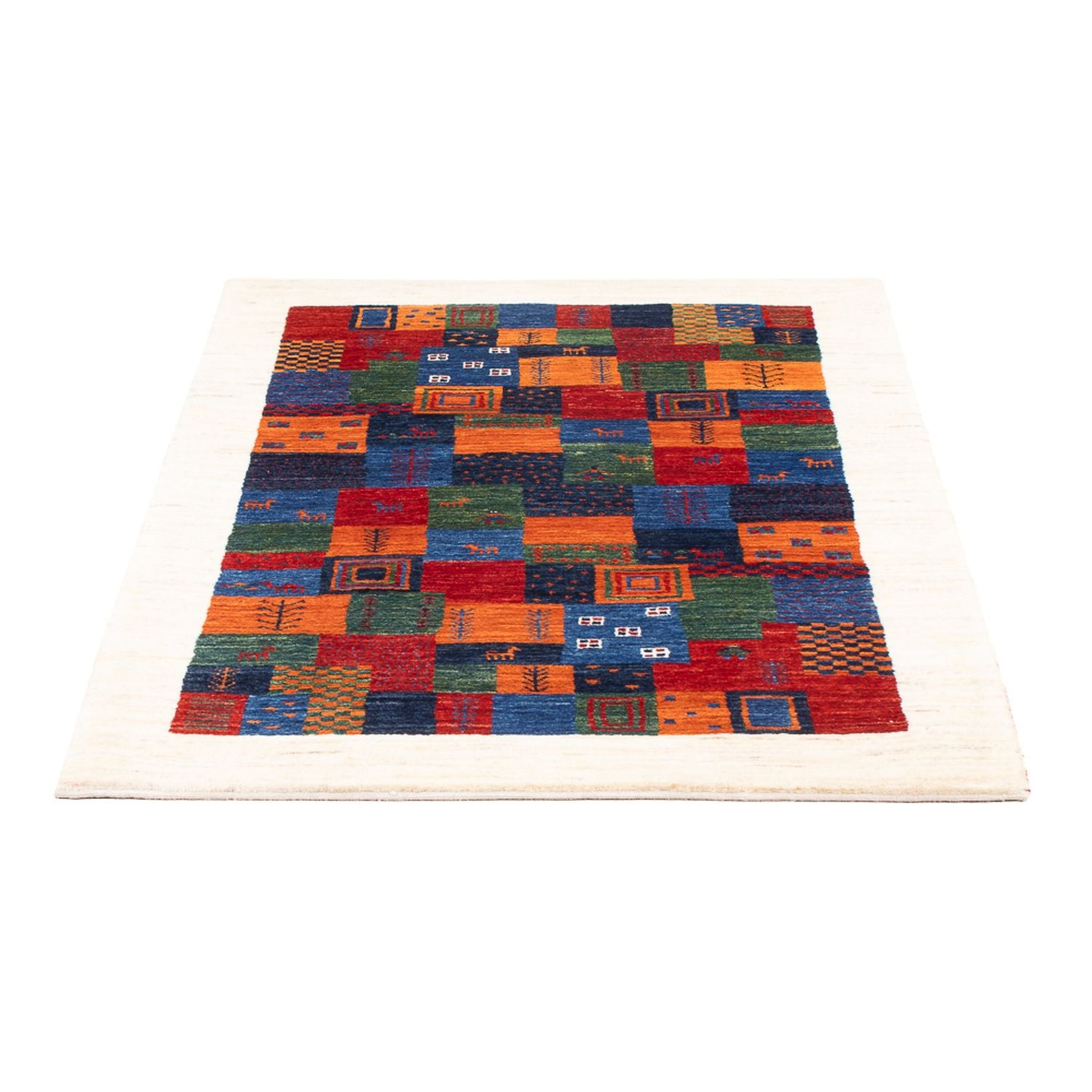 Gabbeh Tæppe - Loribaft Persisk - 132 x 86 cm - flerfarvet