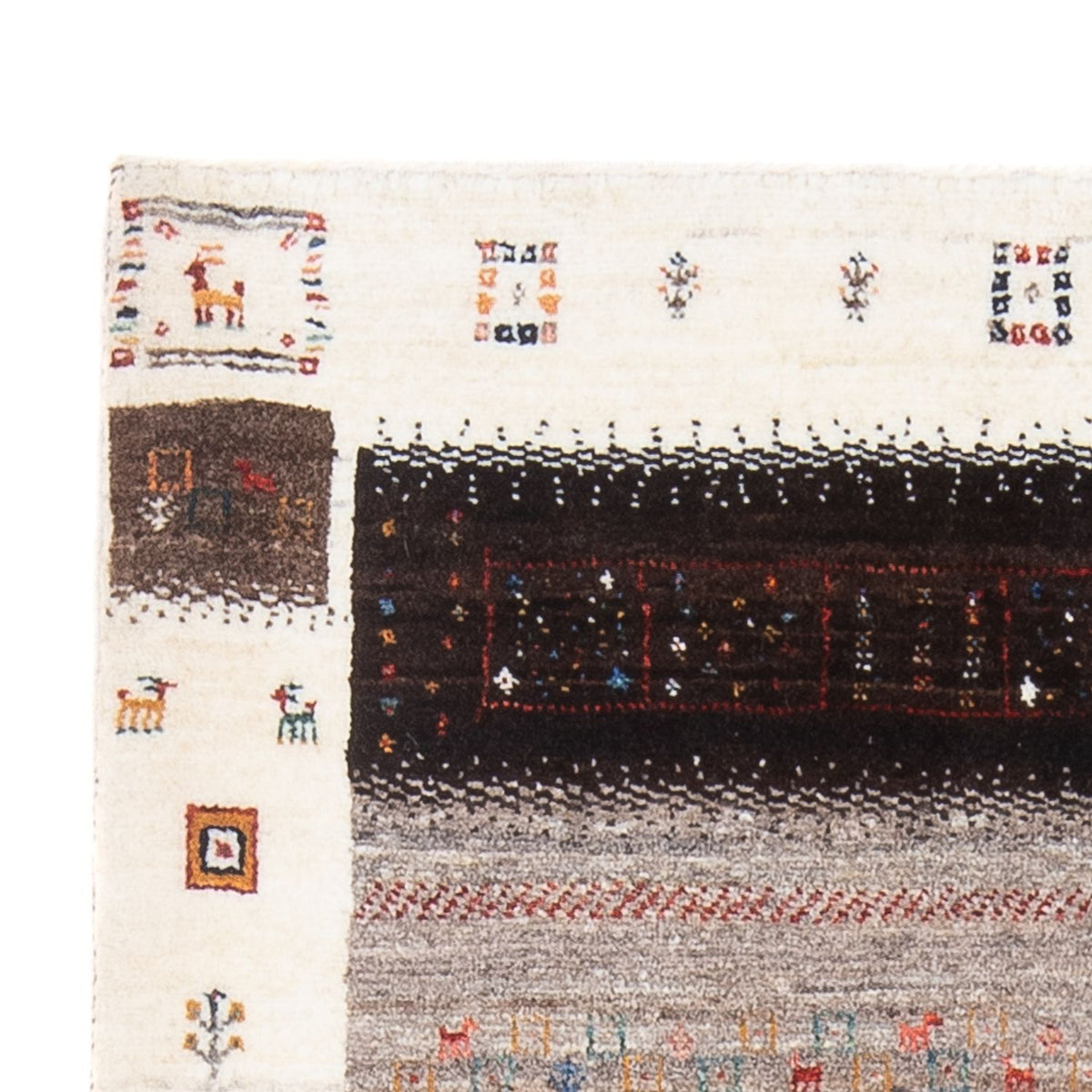 Gabbeh Tæppe - Loribaft Persisk - 125 x 87 cm - flerfarvet