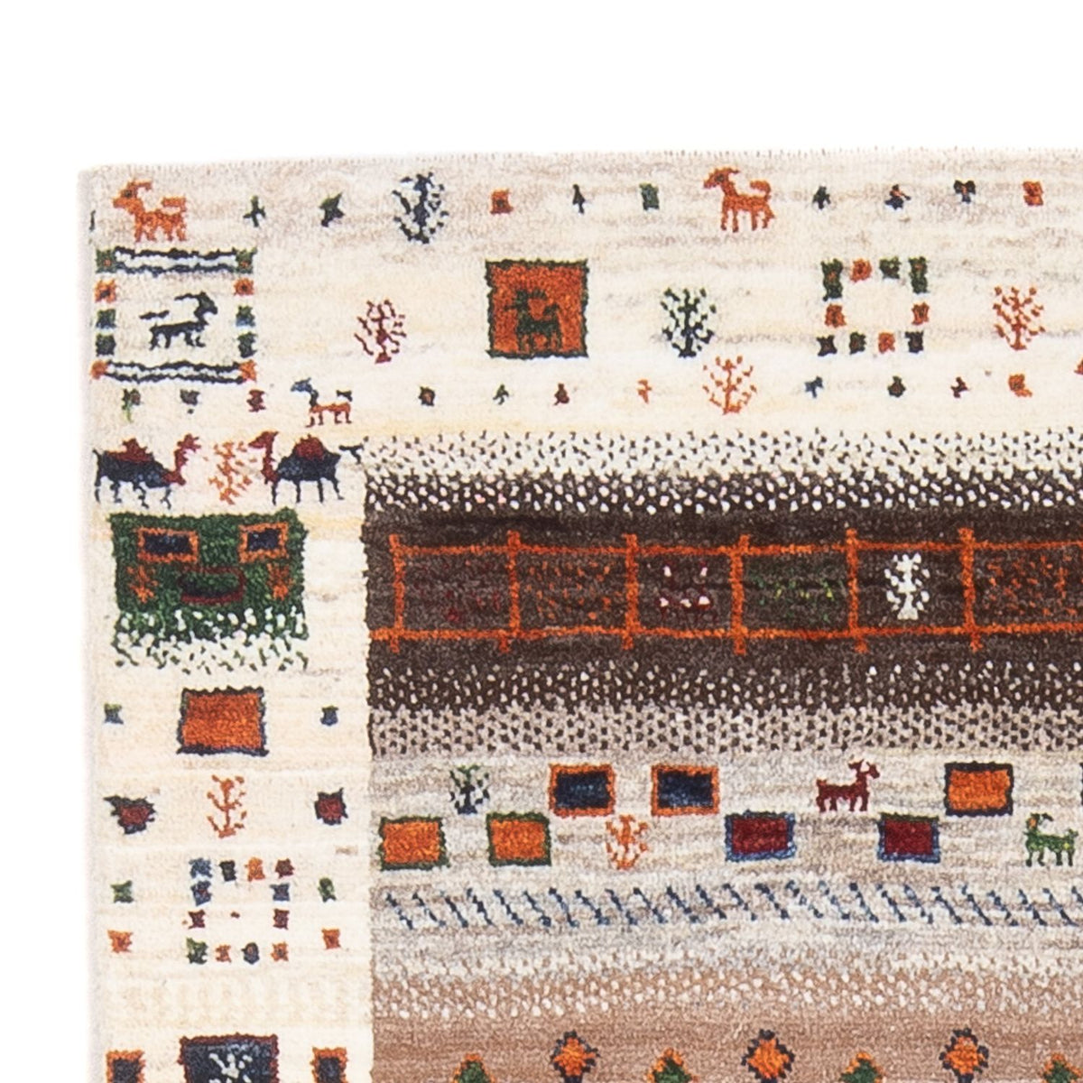 Gabbeh Tæppe - Loribaft Persisk - 127 x 84 cm - flerfarvet