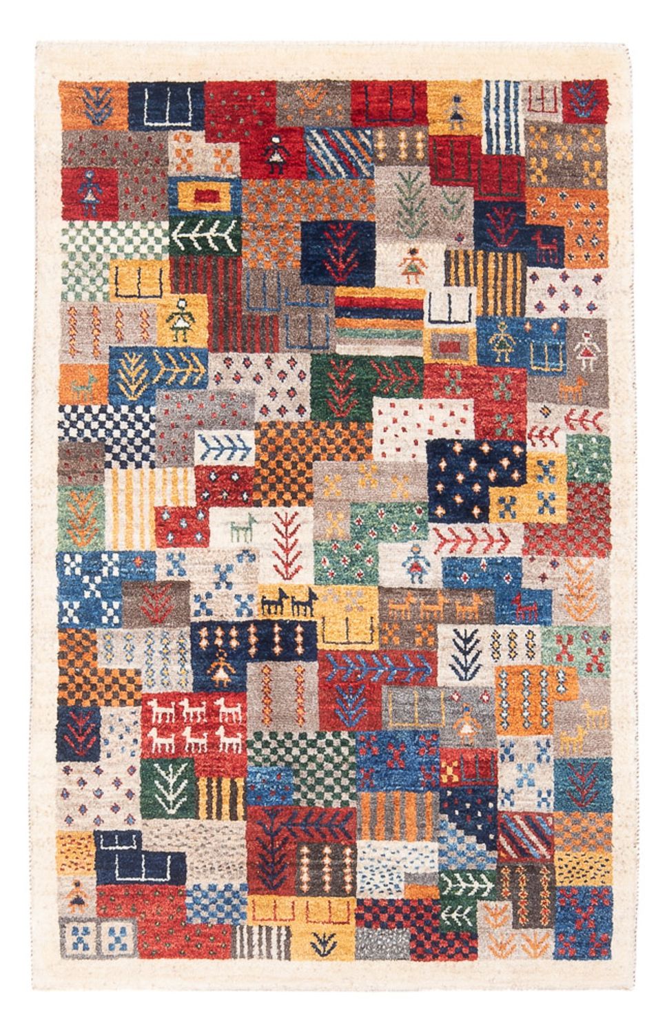 Gabbeh Tæppe - Loribaft Persisk - 129 x 78 cm - flerfarvet