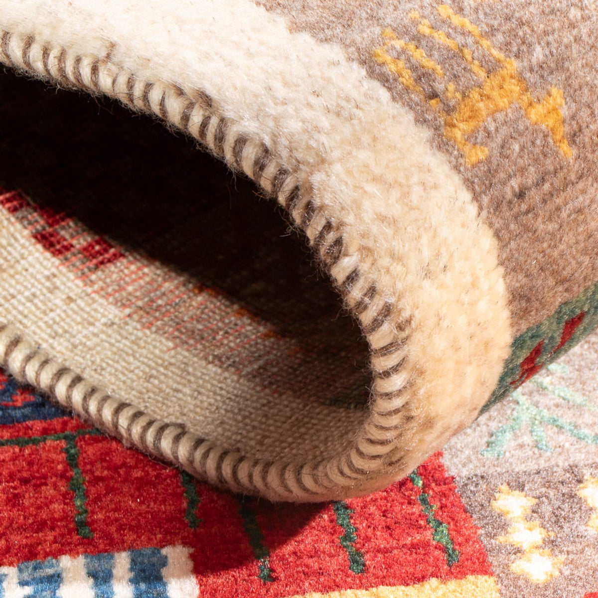 Gabbeh Tæppe - Loribaft Persisk - 129 x 78 cm - flerfarvet