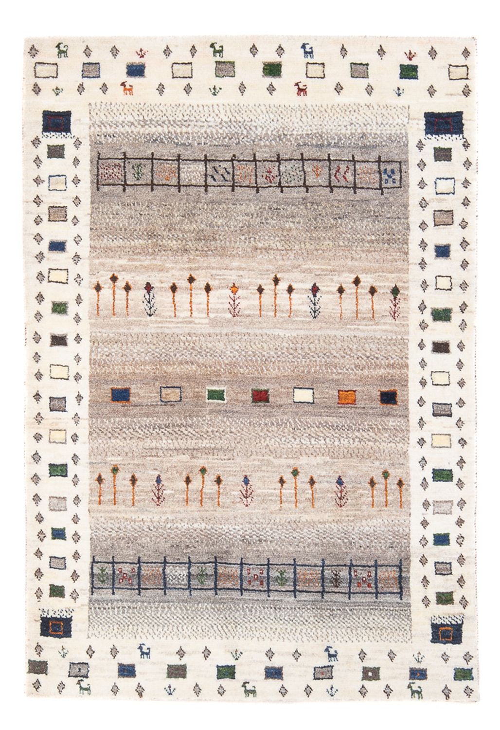 Gabbeh Tæppe - Loribaft Persisk - 134 x 86 cm - flerfarvet