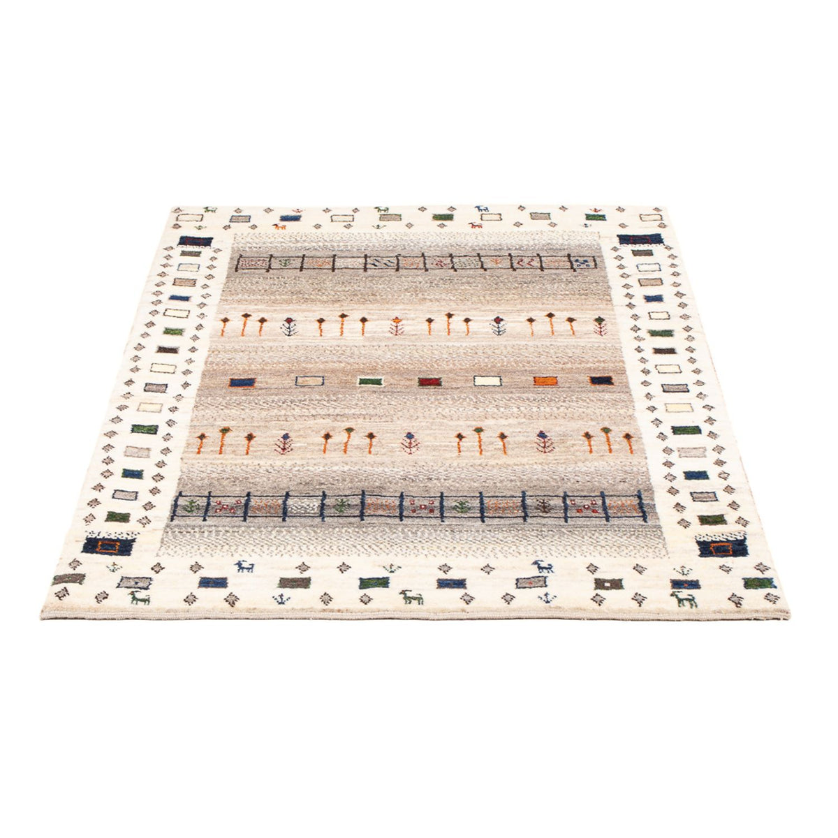 Gabbeh Tæppe - Loribaft Persisk - 134 x 86 cm - flerfarvet