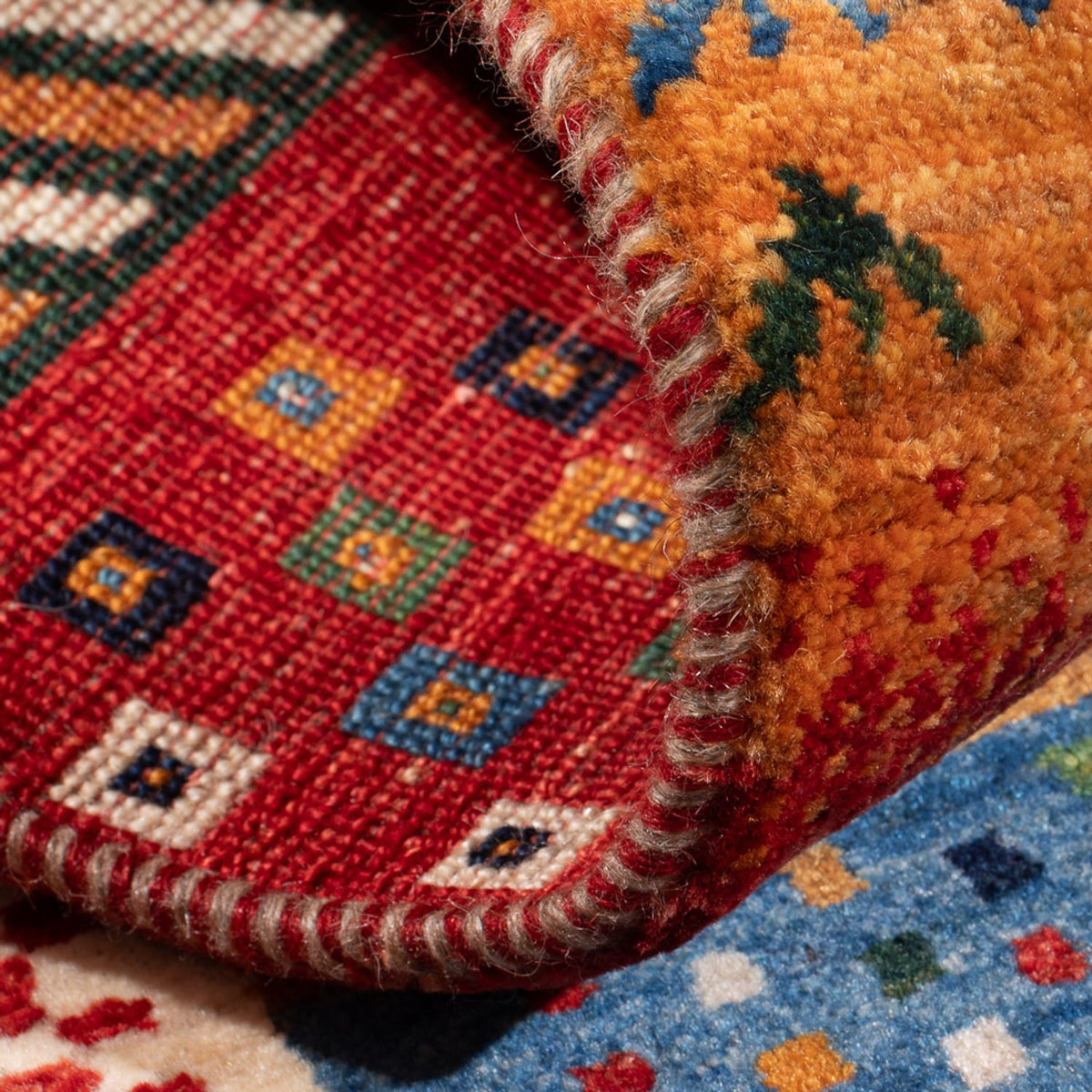 Gabbeh Tæppe - Loribaft Persisk - 130 x 82 cm - flerfarvet