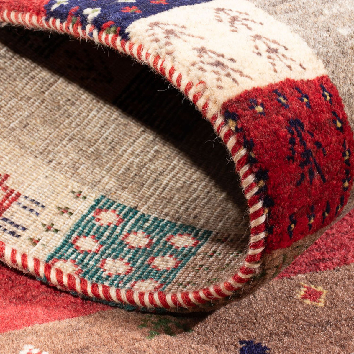 Gabbeh Tæppe - Loribaft Persisk - 122 x 83 cm - flerfarvet