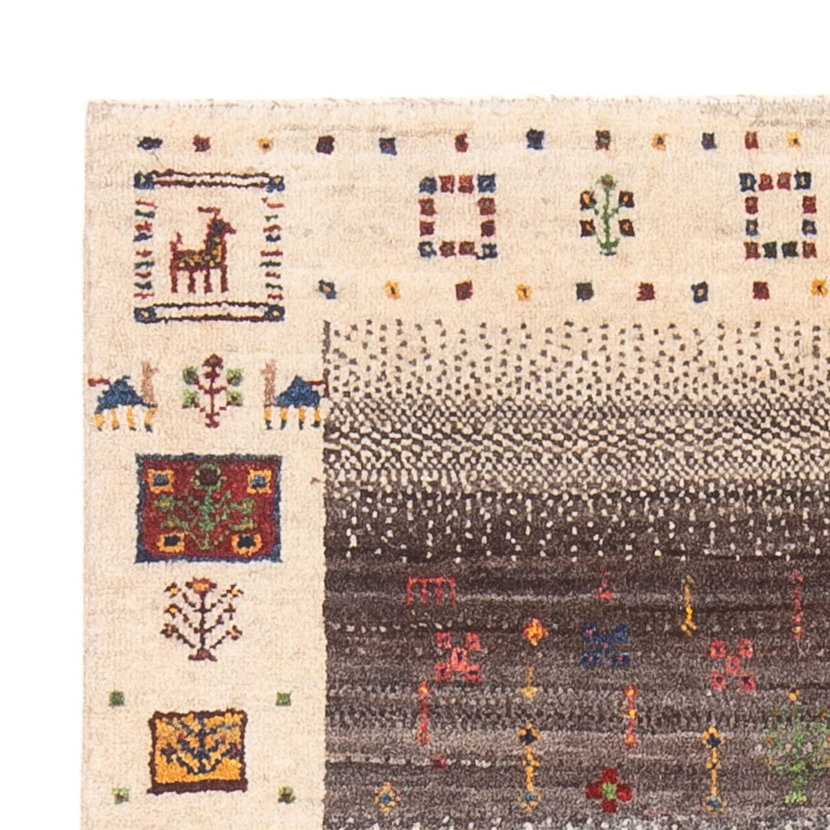 Gabbeh Tæppe - Loribaft Persisk - 123 x 86 cm - flerfarvet