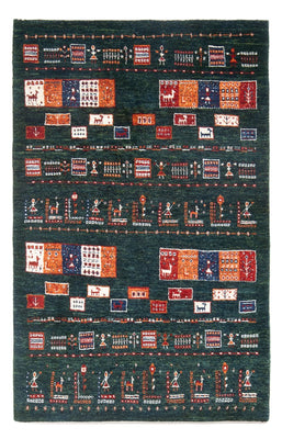 Gabbeh Tæppe - Loribaft Persisk - 135 x 85 cm - mørkegrøn