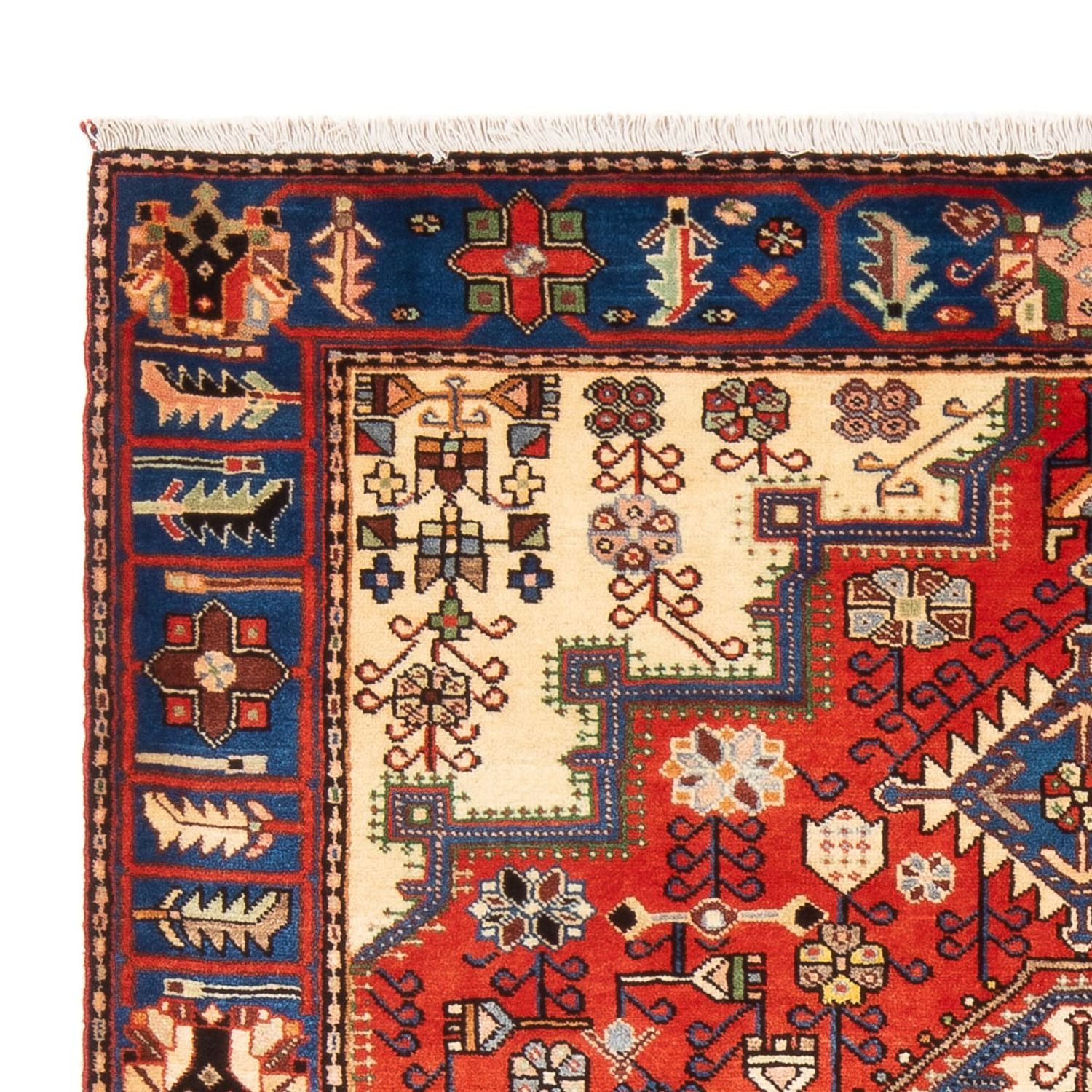 Persisk tæppe - Nomadisk - 198 x 140 cm - lys beige