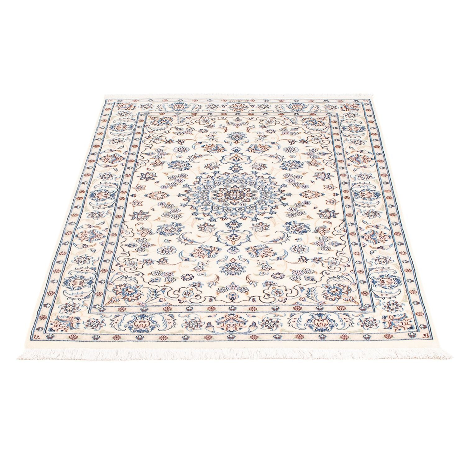 Persisk tæppe - Nain - Premium - 128 x 82 cm - creme