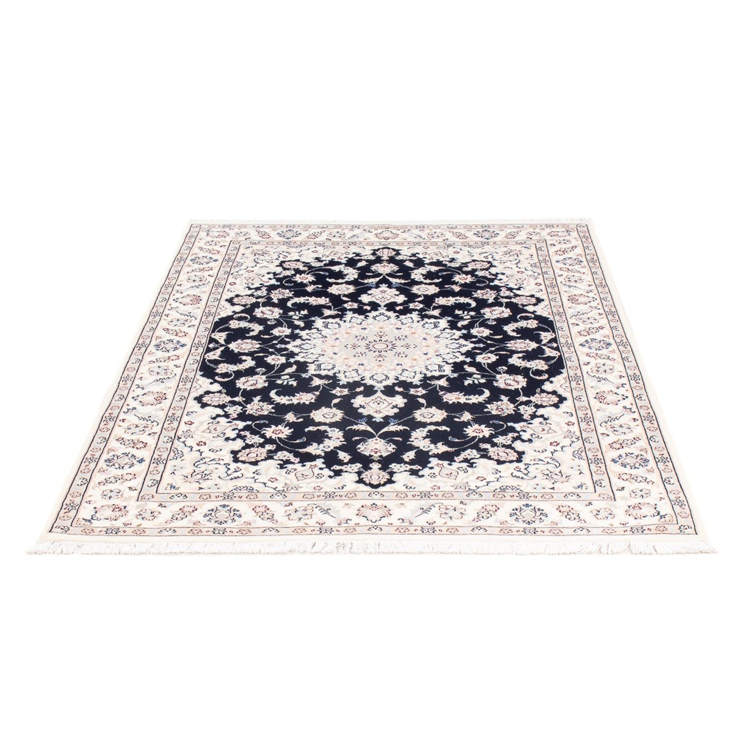 Persisk tæppe - Nain - Premium - 164 x 108 cm - mørkeblå