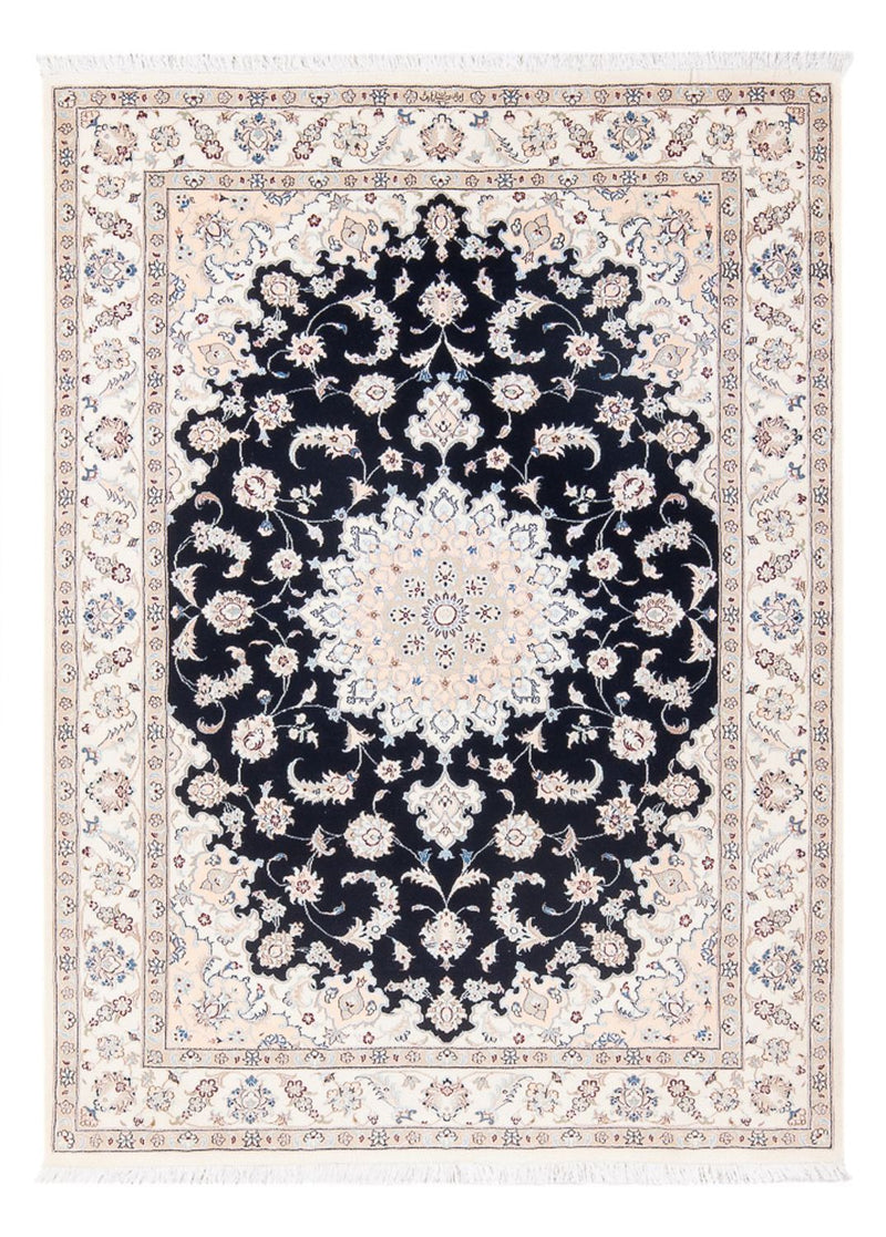 Persisk tæppe - Nain - Premium - 160 x 110 cm - mørkeblå