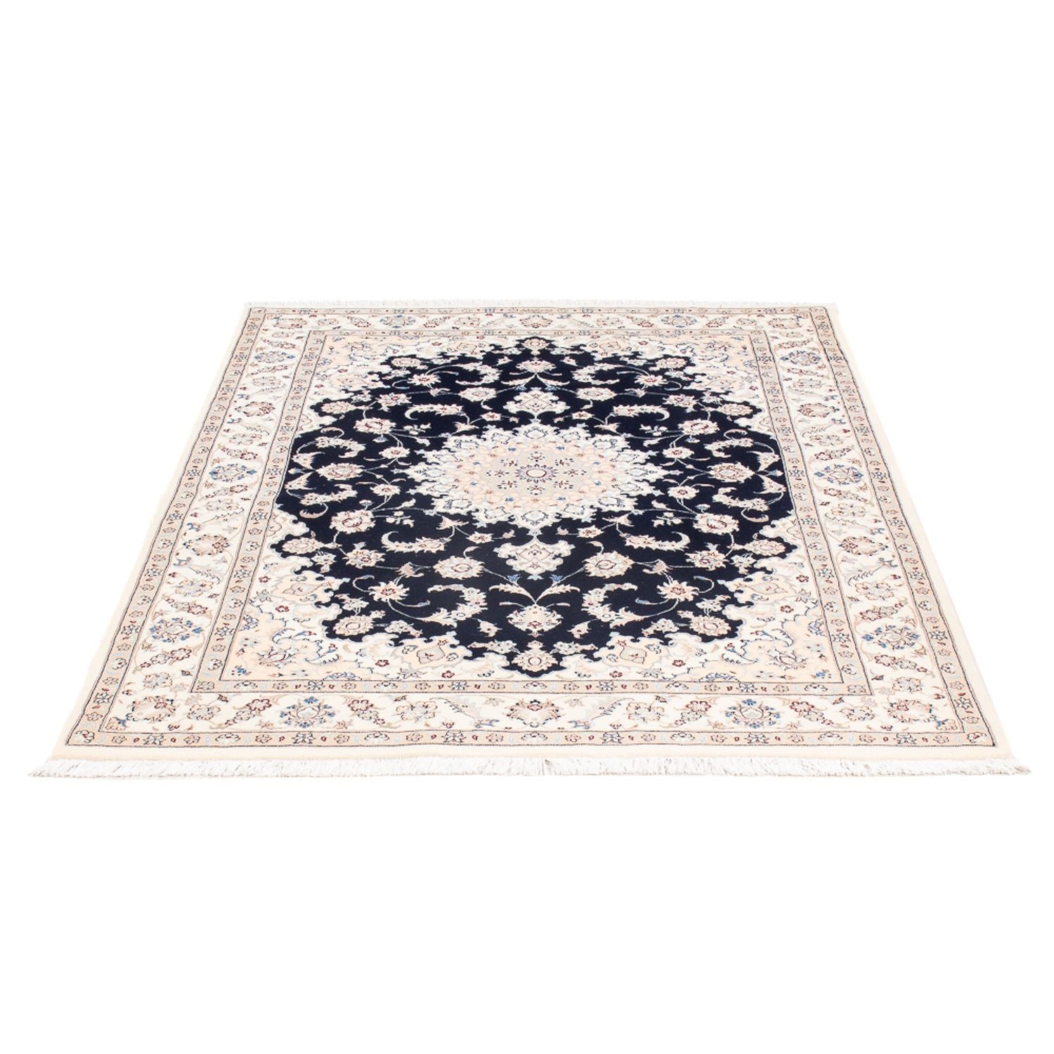 Persisk tæppe - Nain - Premium - 160 x 110 cm - mørkeblå