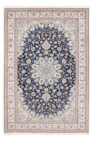 Persisk tæppe - Nain - Premium - 198 x 130 cm - mørkeblå