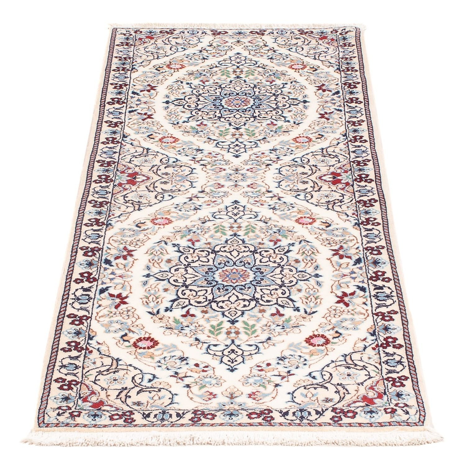 Løber Persisk tæppe - Nain - Premium - 140 x 48 cm - creme