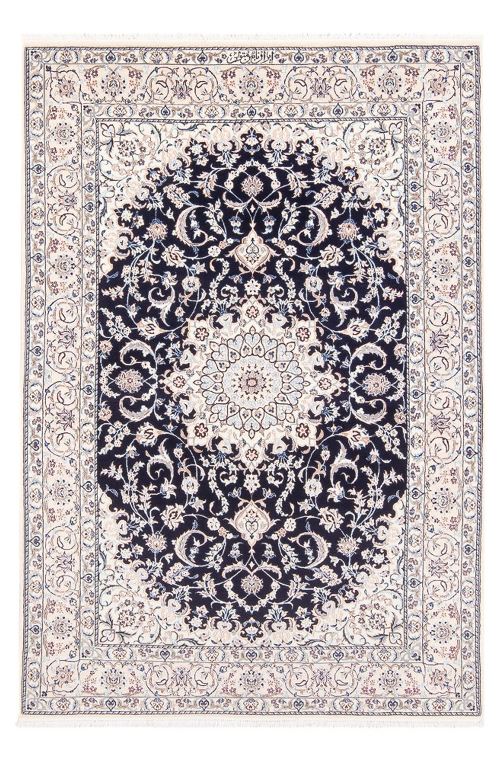 Persisk tæppe - Nain - Premium - 175 x 128 cm - mørkeblå