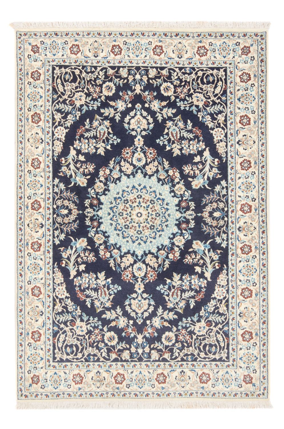 Persisk tæppe - Nain - Premium - 150 x 102 cm - mørkeblå