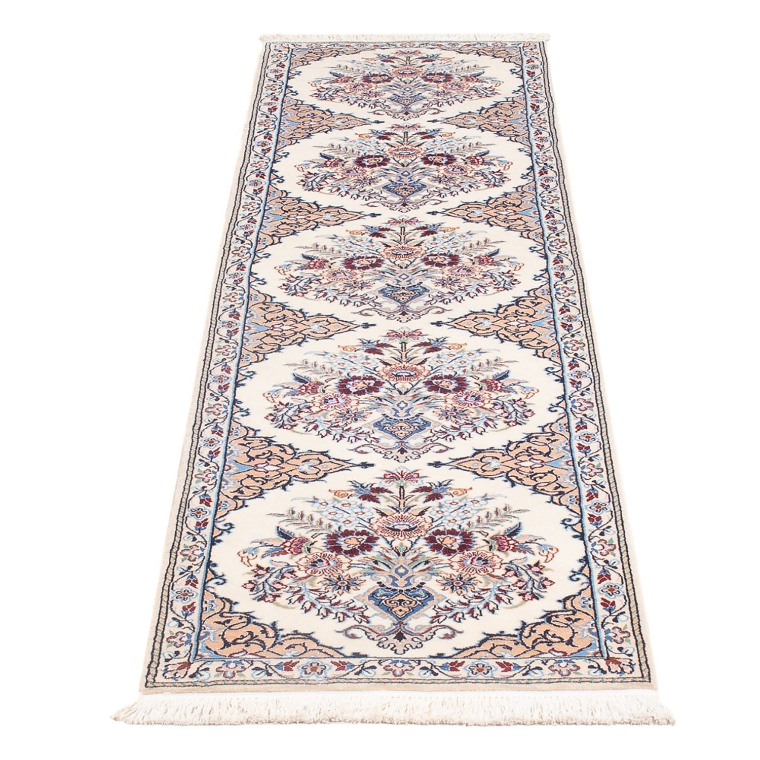 Løber Persisk tæppe - Nain - Premium - 203 x 48 cm - creme