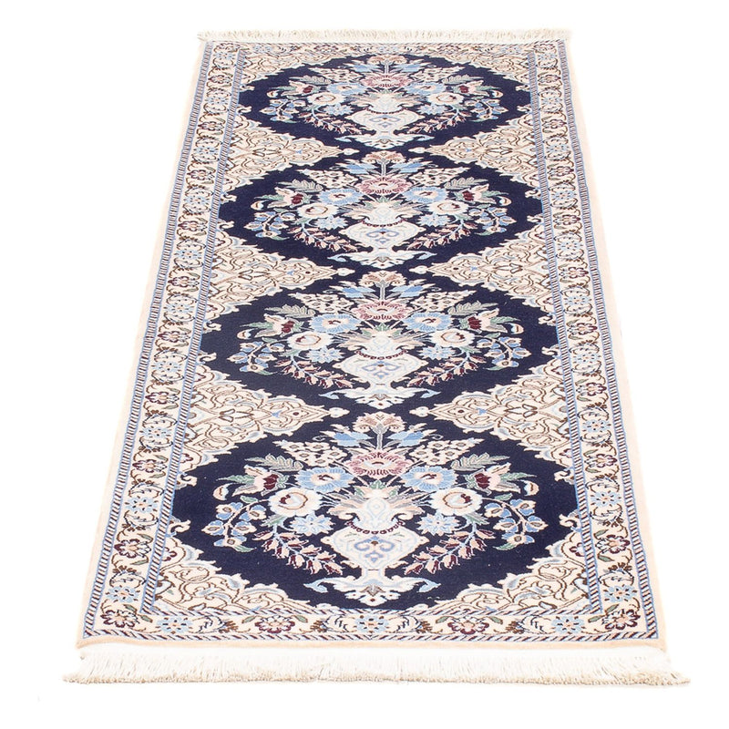 Løber Persisk tæppe - Nain - Premium - 156 x 50 cm - mørkeblå