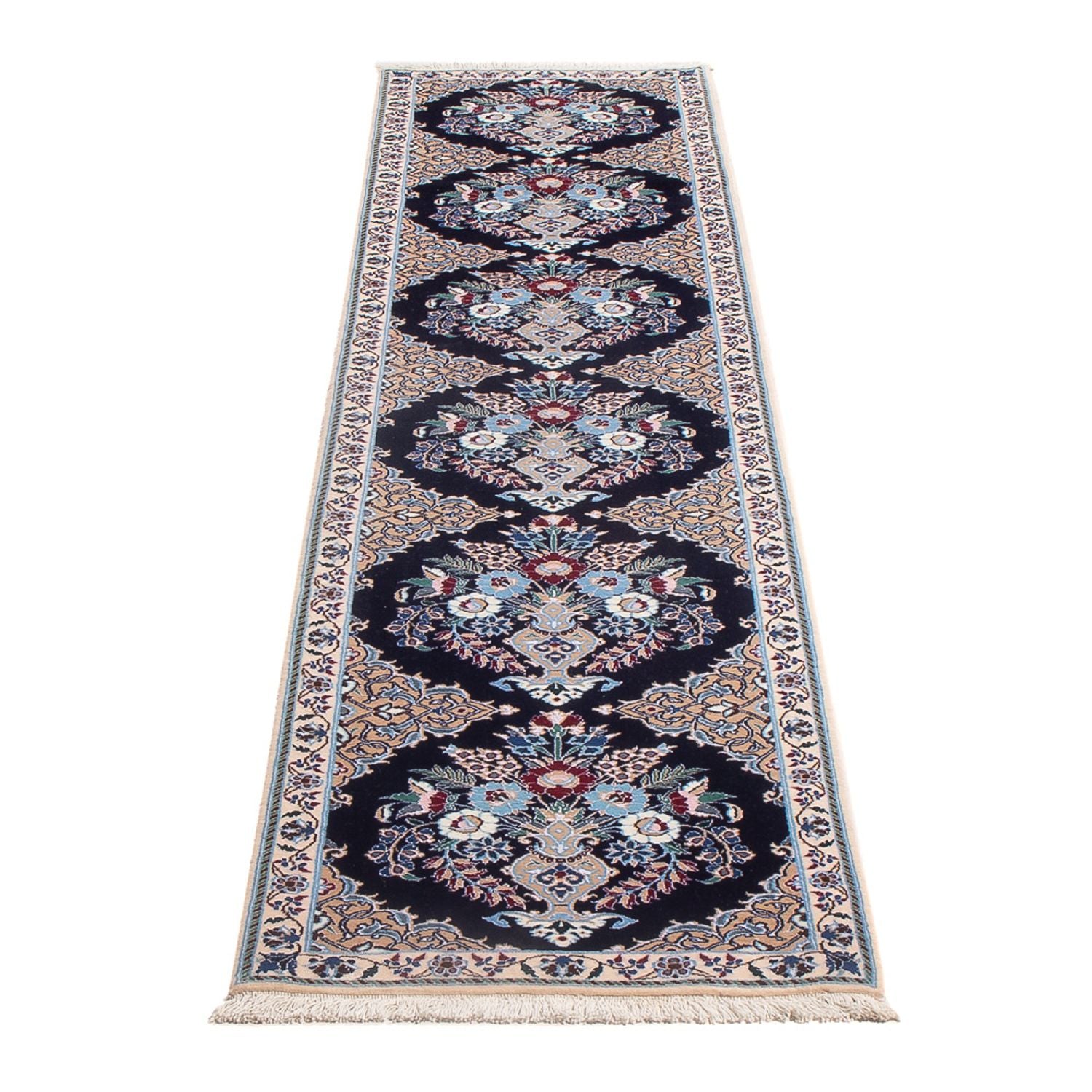 Løber Persisk tæppe - Nain - Premium - 230 x 47 cm - mørkeblå